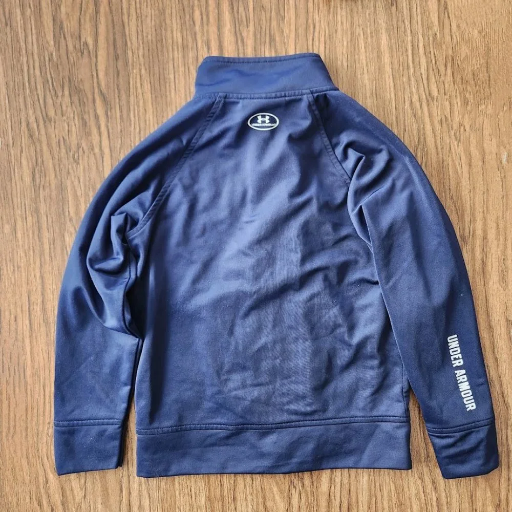 UNDER ARMOUR Size 5 Boy's Jacket Blue Zipper Zip Up Long Sleeve  Activewear